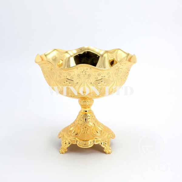Golden plated 4.5"round bowl with small-size base