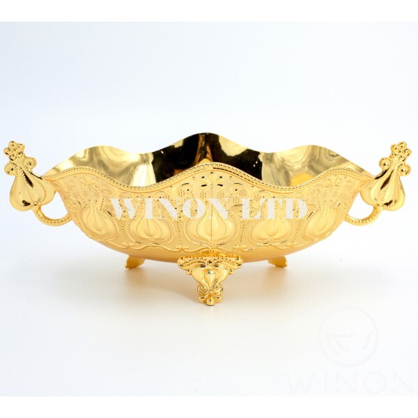 golden plated 11"boat with leg