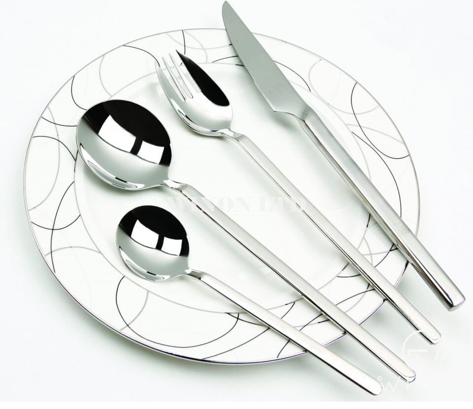 Stainless Steel Knife And Fork Set Of Four (SLIM)