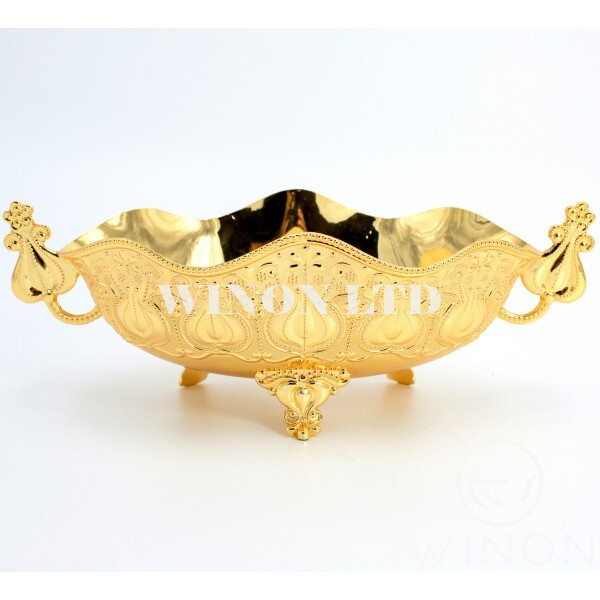 golden plated 11"boat with leg