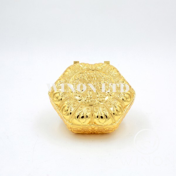 Golden plated 3.5"hexagon jewel box