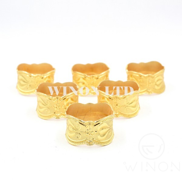golden plated 6pcs napkin ring