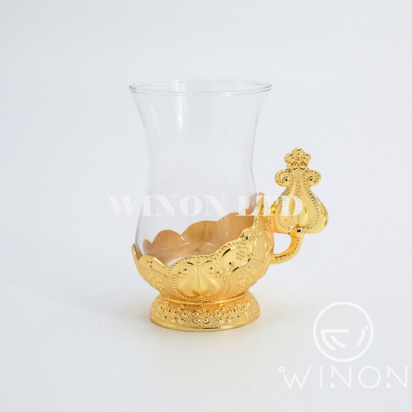 Golden plated 6pcs tulip cup