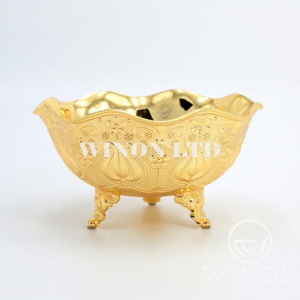 golden plated 4.5"round bowl with leg