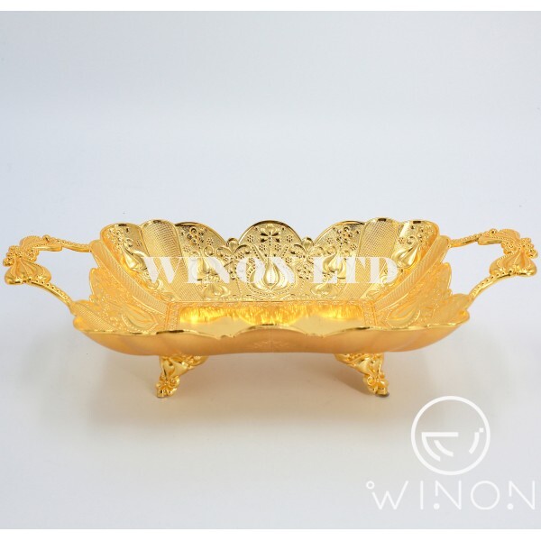 Golden plated 10inch rectangle plate
